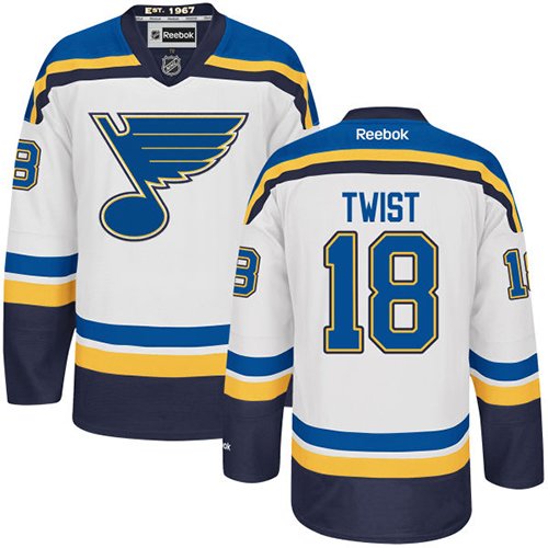 Men's Reebok St. Louis Blues #18 Tony Twist Authentic White Away NHL Jersey