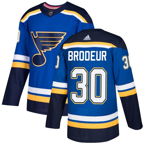 Men's Adidas St. Louis Blues #30 Martin Brodeur Authentic Royal Blue Home NHL Jersey