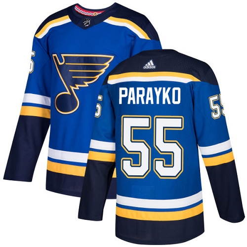 Men's Adidas St. Louis Blues #55 Colton Parayko Authentic Royal Blue Home NHL Jersey