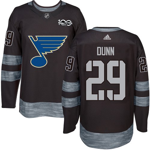 Men's Adidas St. Louis Blues #29 Vince Dunn Authentic Black 1917-2017 100th Anniversary NHL Jersey