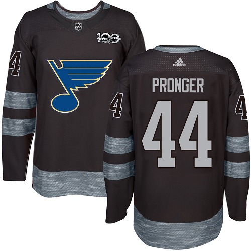 Men's Adidas St. Louis Blues #44 Chris Pronger Premier Black 1917-2017 100th Anniversary NHL Jersey
