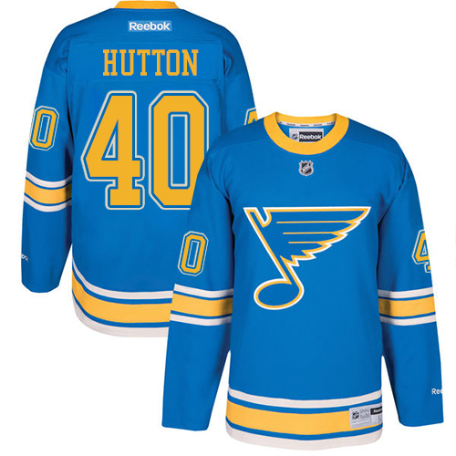 Youth Reebok St. Louis Blues #40 Carter Hutton Authentic Blue 2017 Winter Classic NHL Jersey