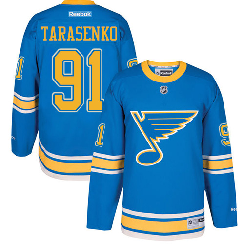 Men's Reebok St. Louis Blues #91 Vladimir Tarasenko Premier Blue 2017 Winter Classic NHL Jersey