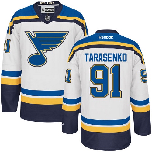Women's Reebok St. Louis Blues #91 Vladimir Tarasenko Authentic White Away NHL Jersey