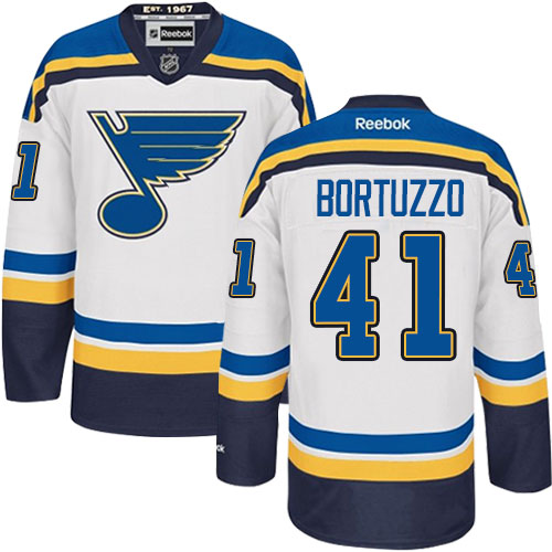 Youth Reebok St. Louis Blues #41 Robert Bortuzzo Authentic White Away NHL Jersey
