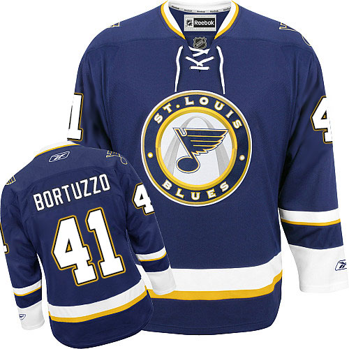 Youth Reebok St. Louis Blues #41 Robert Bortuzzo Authentic Navy Blue Third NHL Jersey