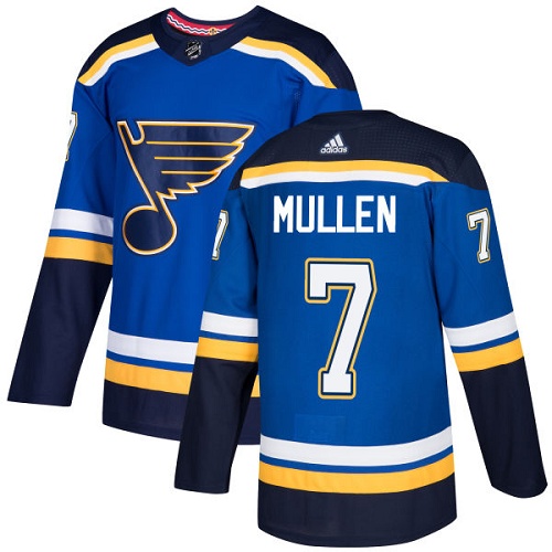 Youth Adidas St. Louis Blues #7 Joe Mullen Authentic Royal Blue Home NHL Jersey