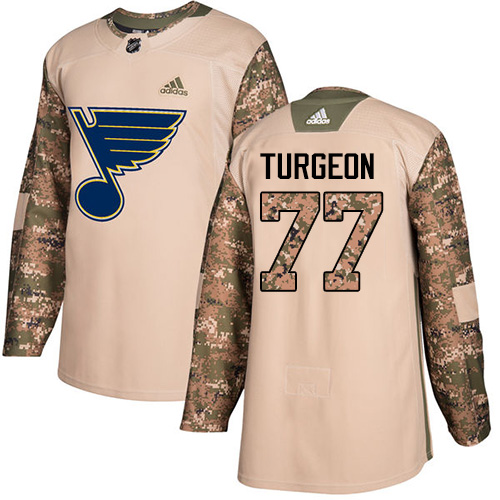 Youth Adidas St. Louis Blues #77 Pierre Turgeon Authentic Camo Veterans Day Practice NHL Jersey