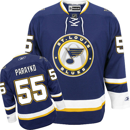 Youth Reebok St. Louis Blues #55 Colton Parayko Authentic Navy Blue Third NHL Jersey