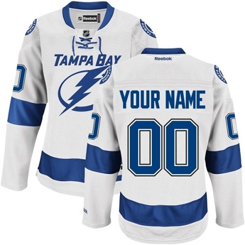 Women's Reebok Tampa Bay Lightning Customized Authentic White Away NHL Jersey