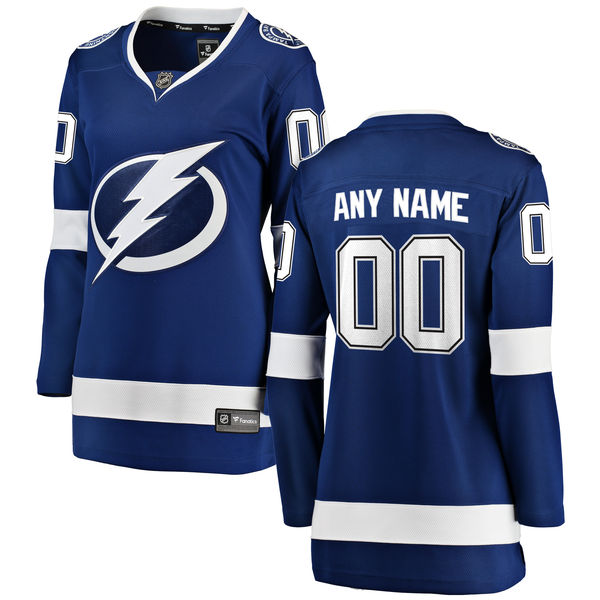 Women's Tampa Bay Lightning Customized Fanatics Branded Blue Home Breakaway NHL Jersey