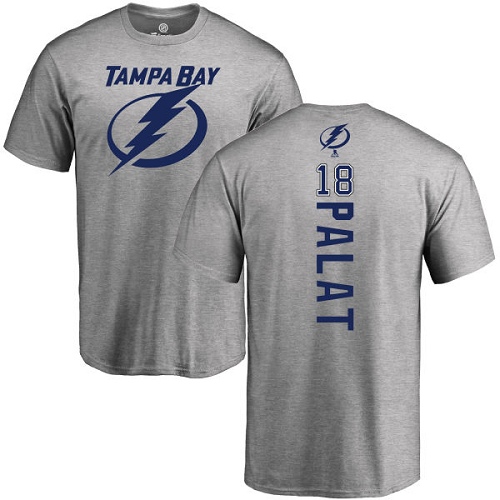 NHL Adidas Tampa Bay Lightning #18 Ondrej Palat Ash Backer T-Shirt