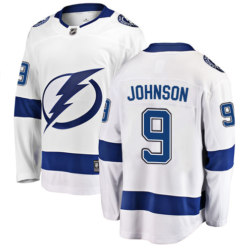 Men's Tampa Bay Lightning #9 Tyler Johnson Fanatics Branded White Away Breakaway NHL Jersey