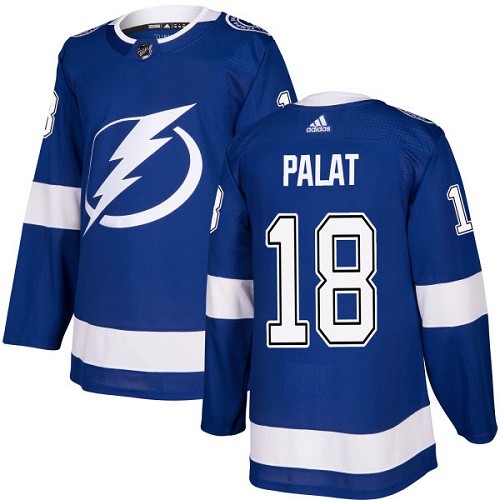 Men's Adidas Tampa Bay Lightning #18 Ondrej Palat Premier Royal Blue Home NHL Jersey