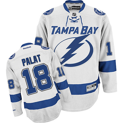 Men's Reebok Tampa Bay Lightning #18 Ondrej Palat Authentic White Away NHL Jersey