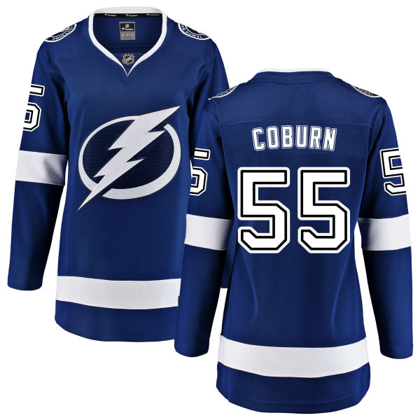 Women's Tampa Bay Lightning #55 Braydon Coburn Fanatics Branded Royal Blue Home Breakaway NHL Jersey