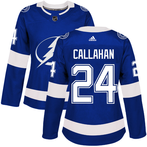 Women's Adidas Tampa Bay Lightning #24 Ryan Callahan Authentic Royal Blue Home NHL Jersey