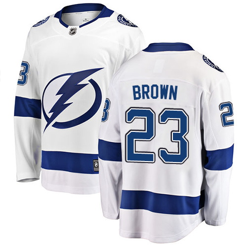 Youth Tampa Bay Lightning #23 J.T. Brown Fanatics Branded White Away Breakaway NHL Jersey