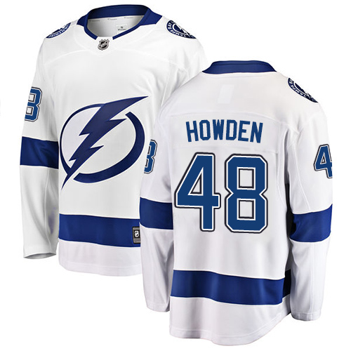 Youth Tampa Bay Lightning #48 Brett Howden Fanatics Branded White Away Breakaway NHL Jersey