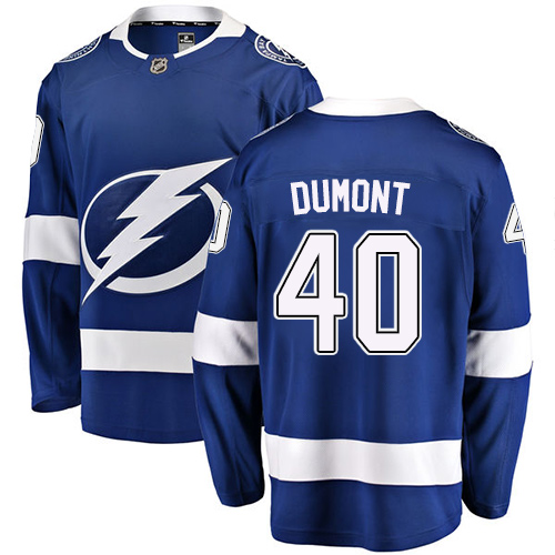 Men's Tampa Bay Lightning #40 Gabriel Dumont Fanatics Branded Royal Blue Home Breakaway NHL Jersey