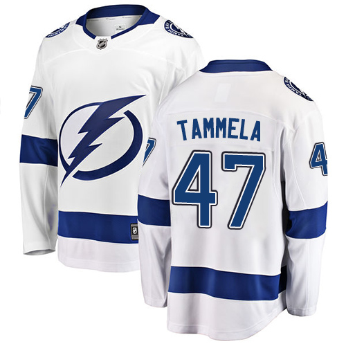 Men's Tampa Bay Lightning #47 Jonne Tammela Fanatics Branded White Away Breakaway NHL Jersey