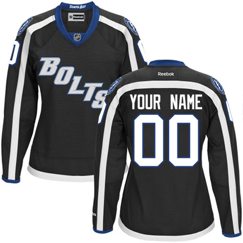 Women's Reebok Tampa Bay Lightning Customized Premier Black New Third NHL Jersey