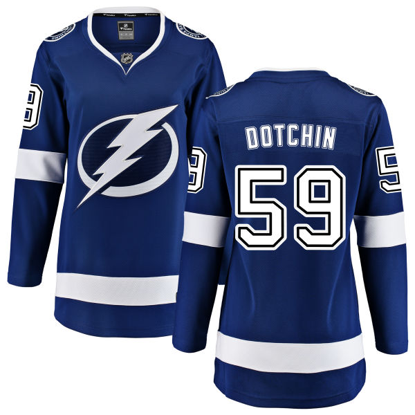 Women's Tampa Bay Lightning #59 Jake Dotchin Fanatics Branded Royal Blue Home Breakaway NHL Jersey