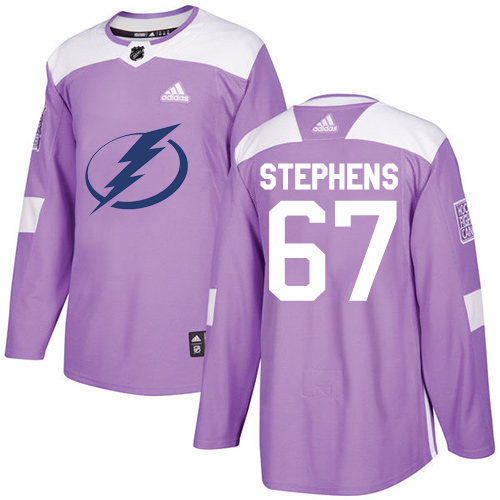 Youth Adidas Tampa Bay Lightning #67 Mitchell Stephens Authentic Purple Fights Cancer Practice NHL Jersey