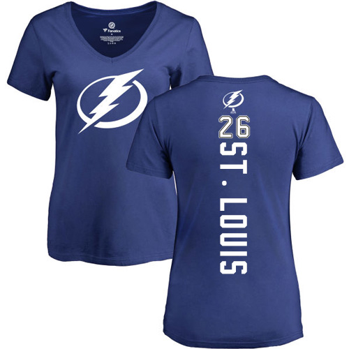 NHL Women's Adidas Tampa Bay Lightning #26 Martin St. Louis Royal Blue Backer T-Shirt