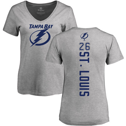NHL Women's Adidas Tampa Bay Lightning #26 Martin St. Louis Ash Backer T-Shirt