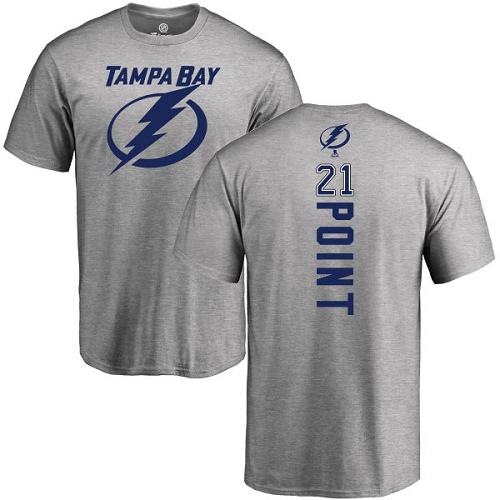 NHL Adidas Tampa Bay Lightning #21 Brayden Point Ash Backer T-Shirt