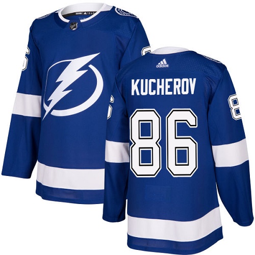 Men's Adidas Tampa Bay Lightning #86 Nikita Kucherov Authentic Royal Blue Home NHL Jersey