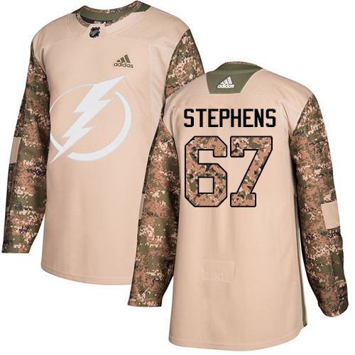 Youth Adidas Tampa Bay Lightning #67 Mitchell Stephens Authentic Camo Veterans Day Practice NHL Jersey
