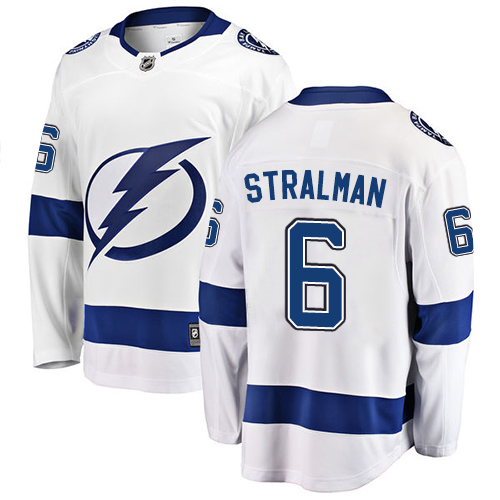 Youth Tampa Bay Lightning #6 Anton Stralman Fanatics Branded White Away Breakaway NHL Jersey