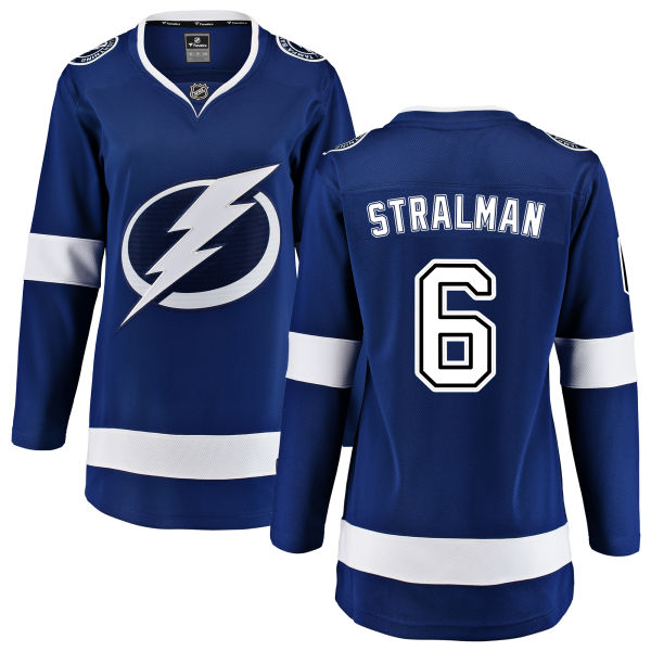 Women's Tampa Bay Lightning #6 Anton Stralman Fanatics Branded Royal Blue Home Breakaway NHL Jersey