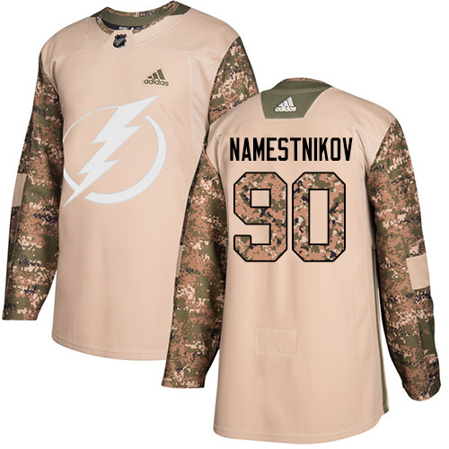 Youth Adidas Tampa Bay Lightning #90 Vladislav Namestnikov Authentic Camo Veterans Day Practice NHL Jersey