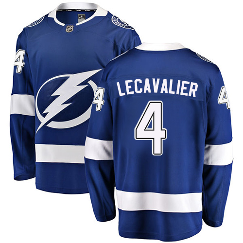 Men's Tampa Bay Lightning #4 Vincent Lecavalier Fanatics Branded Blue Home Breakaway NHL Jersey