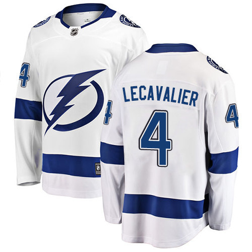 Men's Tampa Bay Lightning #4 Vincent Lecavalier Fanatics Branded White Away Breakaway NHL Jersey