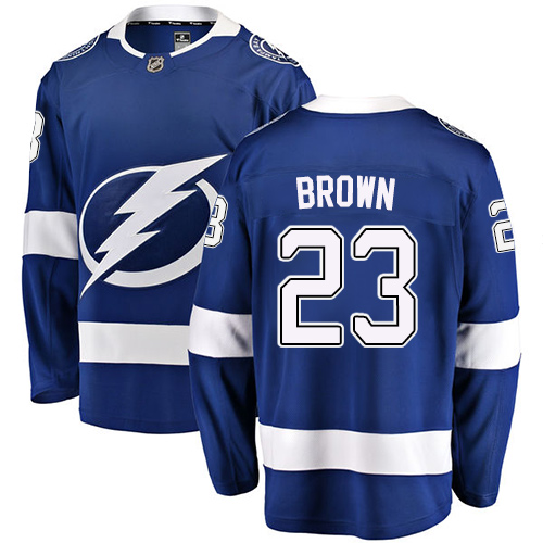 Men's Tampa Bay Lightning #23 J.T. Brown Fanatics Branded Blue Home Breakaway NHL Jersey