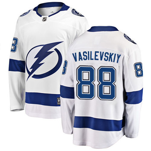Men's Tampa Bay Lightning #88 Andrei Vasilevskiy Fanatics Branded White Away Breakaway NHL Jersey