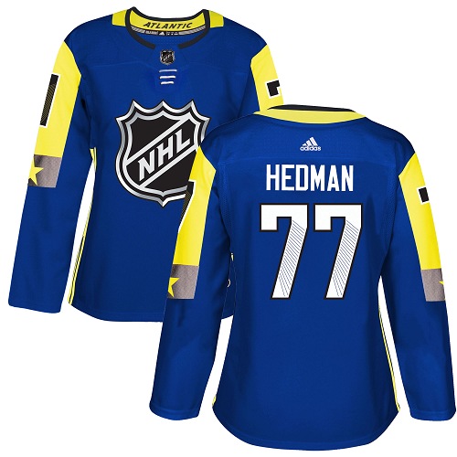 Women's Adidas Tampa Bay Lightning #77 Victor Hedman Authentic Royal Blue 2018 All-Star Atlantic Division NHL Jersey