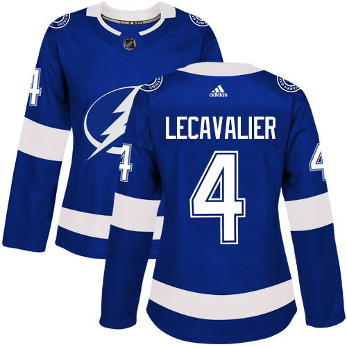 Women's Adidas Tampa Bay Lightning #4 Vincent Lecavalier Authentic Royal Blue Home NHL Jersey
