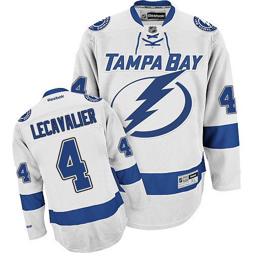Women's Reebok Tampa Bay Lightning #4 Vincent Lecavalier Authentic White Away NHL Jersey