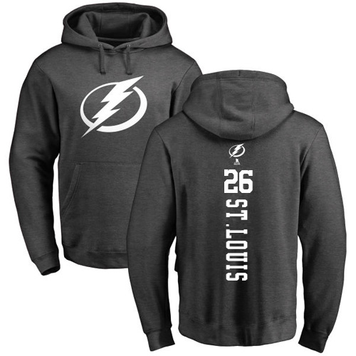 NHL Adidas Tampa Bay Lightning #26 Martin St. Louis Charcoal One Color Backer Pullover Hoodie