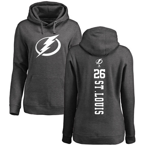 NHL Women's Adidas Tampa Bay Lightning #26 Martin St. Louis Charcoal One Color Backer Pullover Hoodie