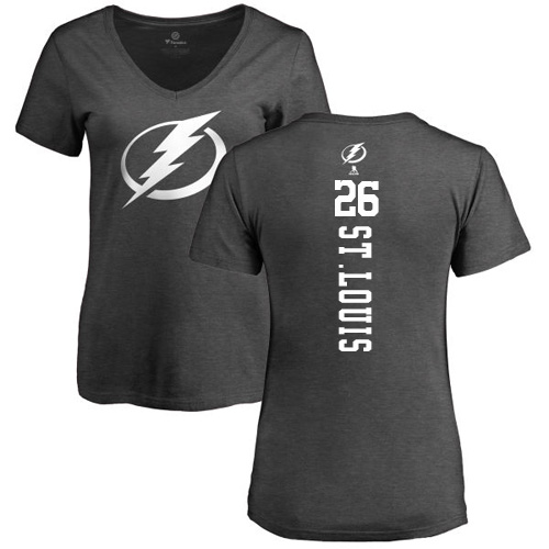NHL Women's Adidas Tampa Bay Lightning #26 Martin St. Louis Charcoal One Color Backer T-Shirt
