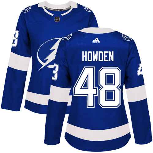 Women's Adidas Tampa Bay Lightning #48 Brett Howden Authentic Royal Blue Home NHL Jersey