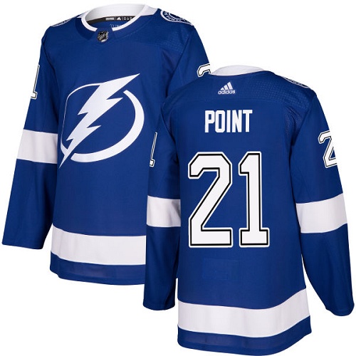 Men's Adidas Tampa Bay Lightning #21 Brayden Point Authentic Royal Blue Home NHL Jersey