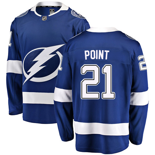 Men's Tampa Bay Lightning #21 Brayden Point Fanatics Branded Blue Home Breakaway NHL Jersey