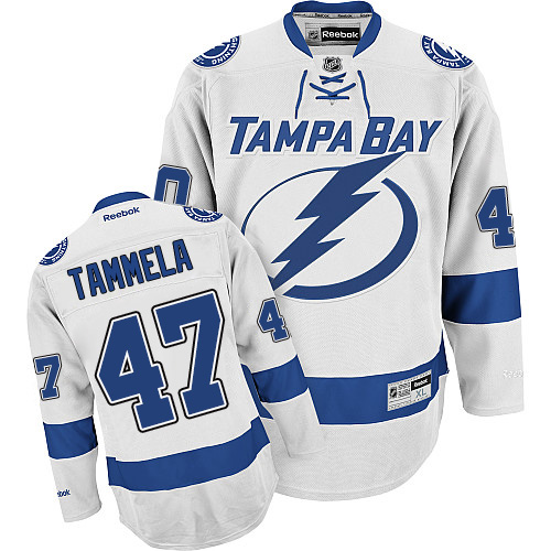 Men's Reebok Tampa Bay Lightning #47 Jonne Tammela Authentic White Away NHL Jersey